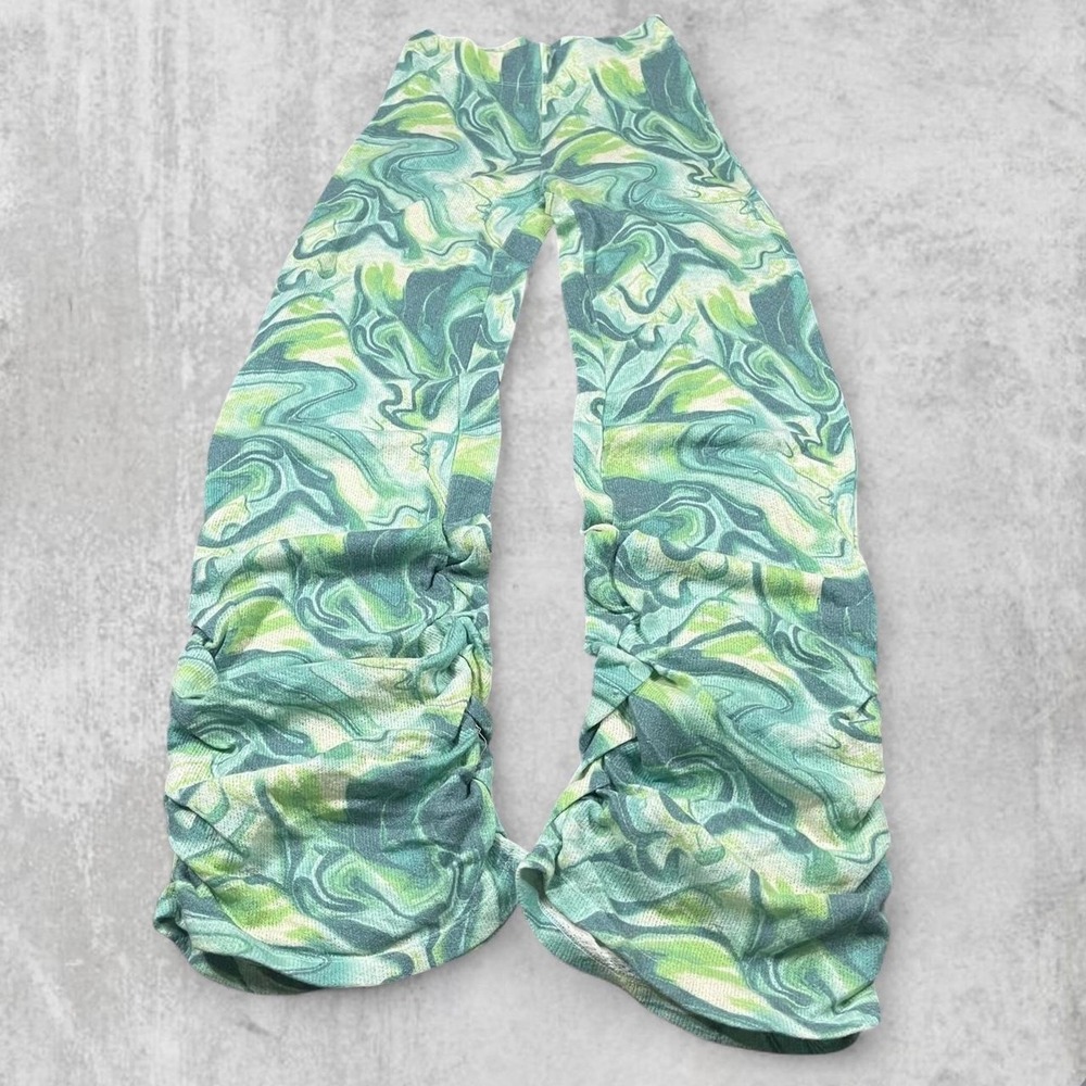 Jaded London Marbled Scrunch Flare Sweatpants Multicolor Women's Size 6 Y2K Fit